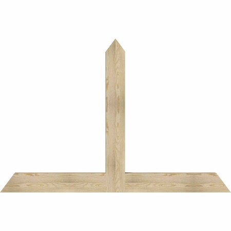 Ekena Millwork Portland Rough Sawn Timber Gable Bracket, Douglas Fir, 72"W x 48"H x 4"D x 6"F, 16/12 Pitch GBW072X48X0406POR00RDF